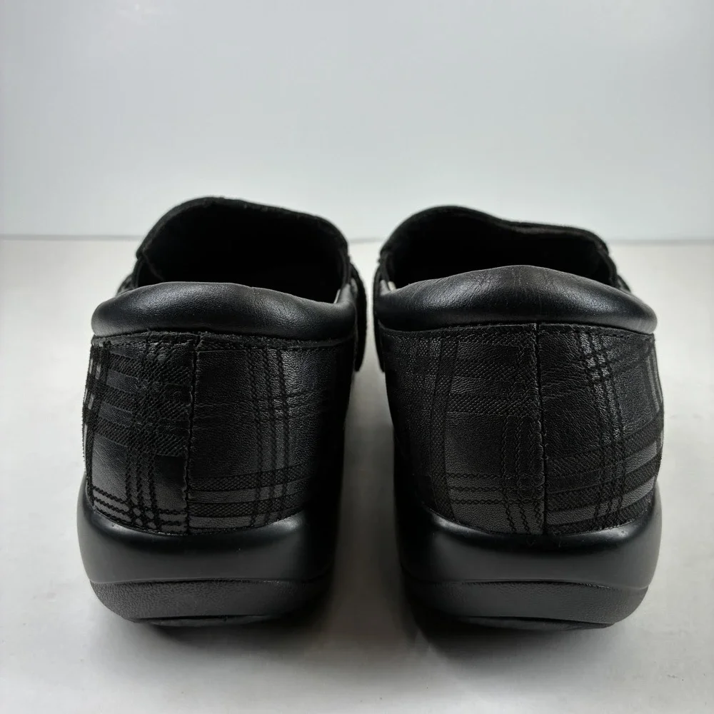 Alegria Black Plaid Slip-On Clogs size 9